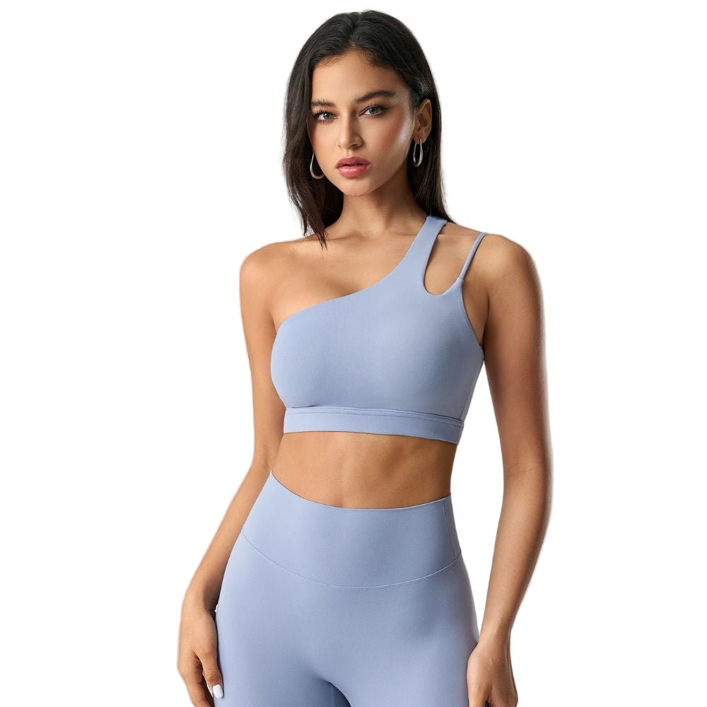 Magic Asymmetric One Shoulder Sports Bra | Breathable Removable Pads - Magic Bra